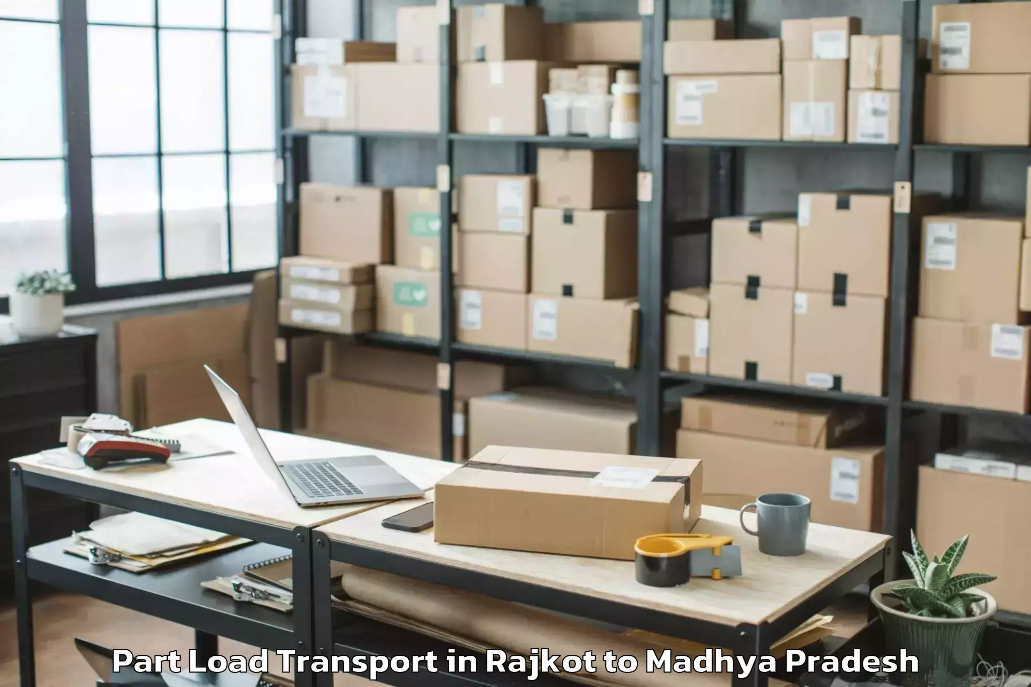 Reliable Rajkot to Isagarh Part Load Transport